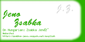 jeno zsabka business card